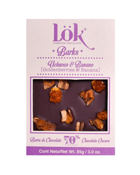 Dark Chocolate Bar with Banana and Physalis | 70% Cacao | 85g