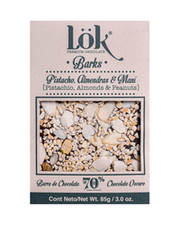 Dark Chocolate Bar with Nuts: Pistachios, Almonds & Peanuts | 70% Cacao | 85g