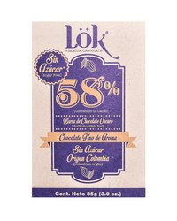 Dark Chocolate Bar | 58%Cacao | Sugar-Free | 85g