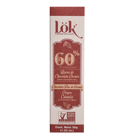 Lök chocolate bar packaging with red and beige design on a white background