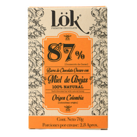 Dark Chocolate Bar with Honey | 87% Cacao | 70g