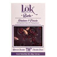 Dark Chocolate Bar with Nuts: Pistachios and Cranberries | 70% Cacao | 85g