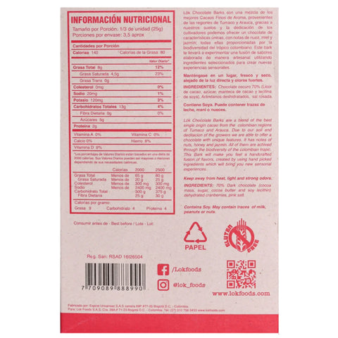 Nutritional information label on a product packaging with red text and white background.