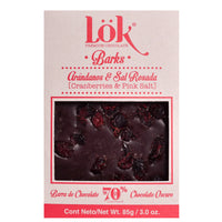 Dark Chocolate Bar with Cranberries and Pink Salt | 70% Cacao | 85g