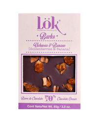 Dark Chocolate Bar with Banana and Physalis | 70% Cacao | 85g