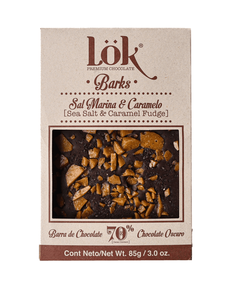 Dark Chocolate Bar with Caramel and Sea Salt | 70% Cacao | 85g - Lök Foods Austria