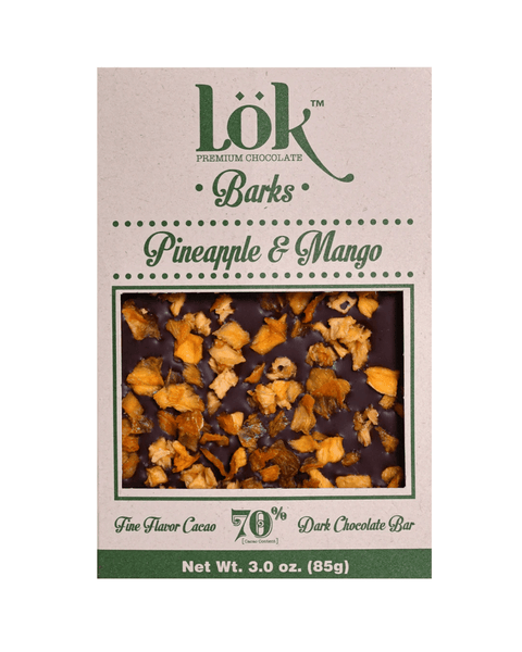 Dark Chocolate Bar with Mango and Pineapple | 70% Cacao | 85g - Lök Foods Austria