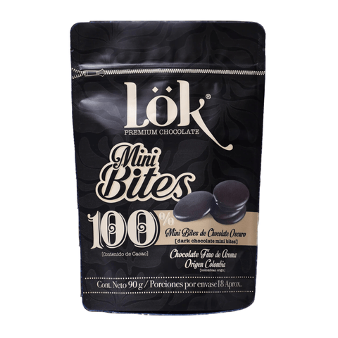 Dark Chocolate Mini Bites Sugar - Free | 100% Cacao | 90g - Lök Foods Austria