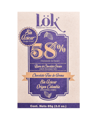 Dark Chocolate Bar | 58% Cacao | Sugar-Free | 85g